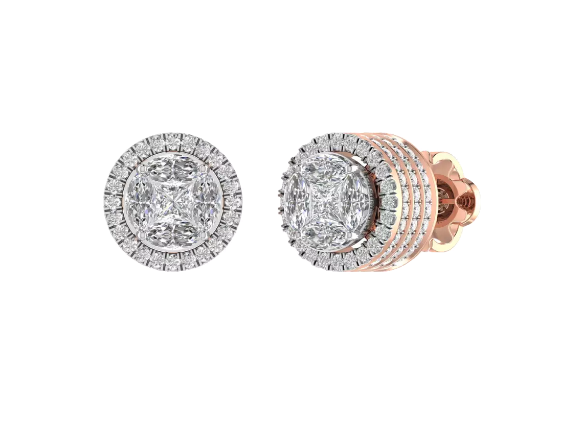 Elegant Designer Diamond Gold Earrings -