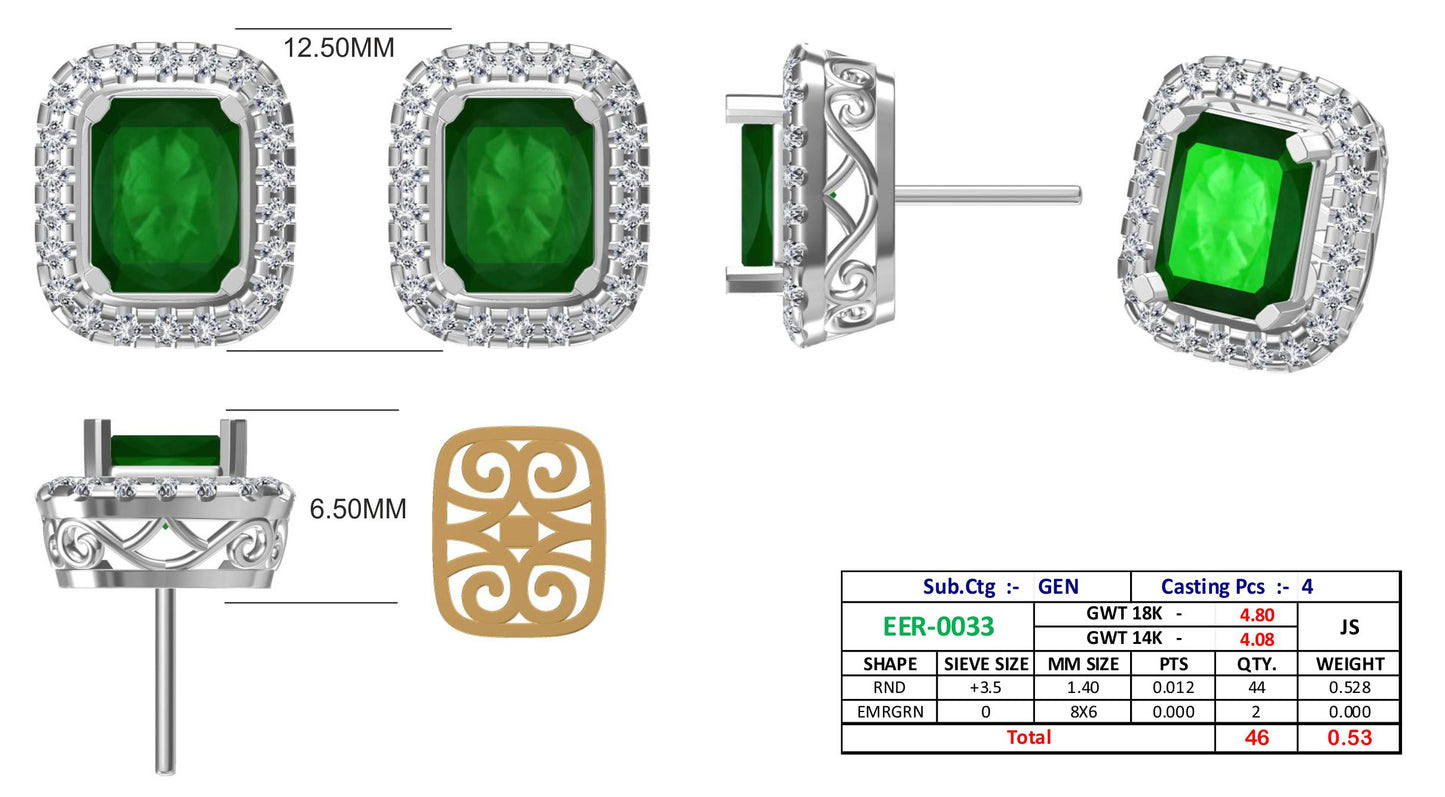 Beautiful Diamond Gold Earrings - JN030609-ER71