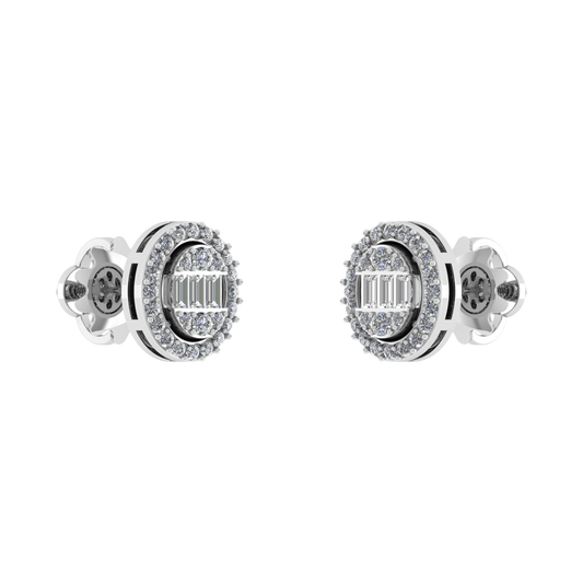 Round Stud Cluster Set, Diamond Earrings - JN030609-ER73