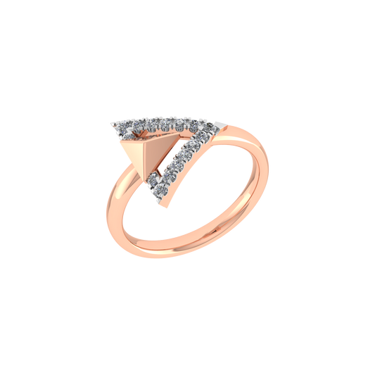 Triangle Trendy18K Gold Diamond Ring  -  JN030609-R206