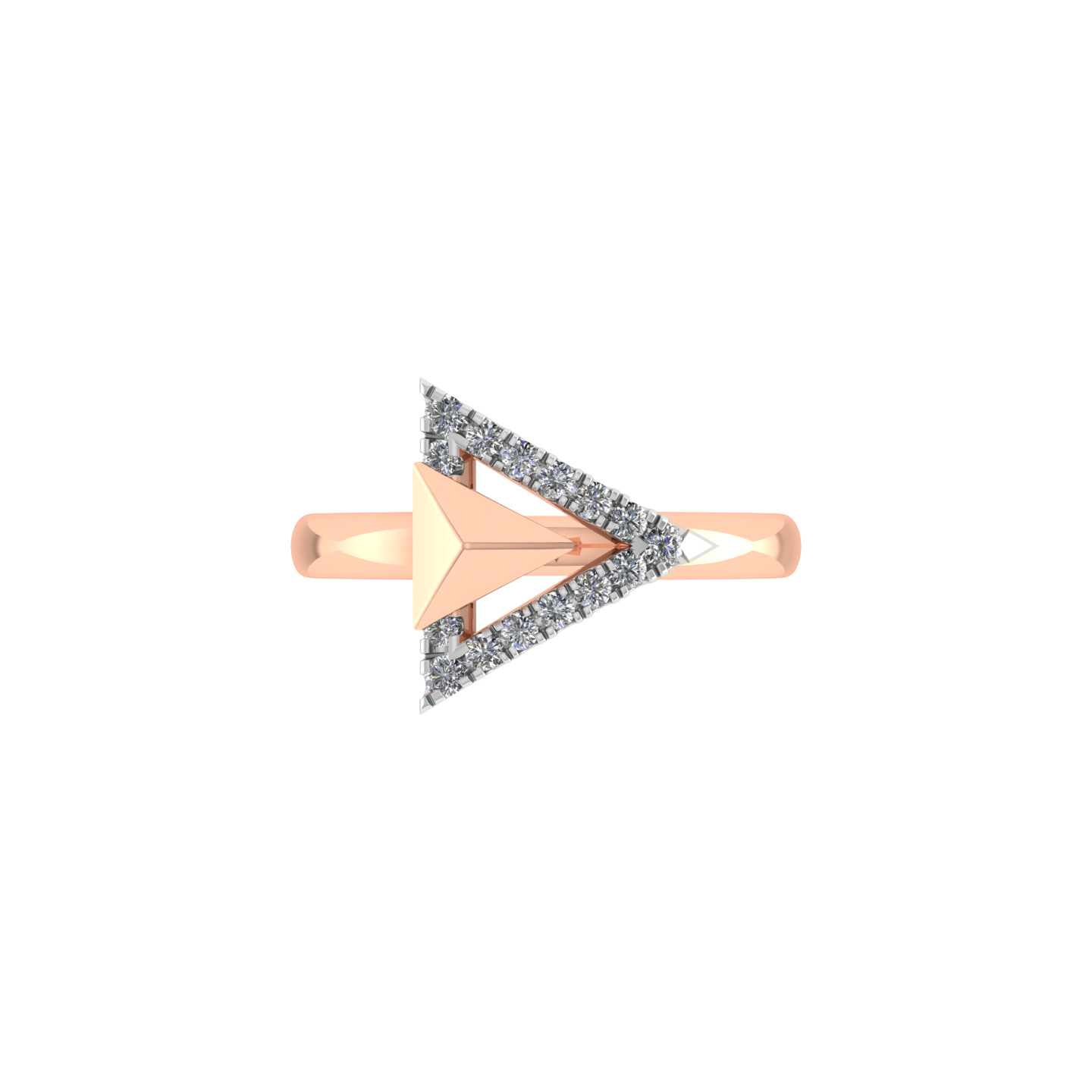 Triangle Trendy18K Gold Diamond Ring - JN030609-R206