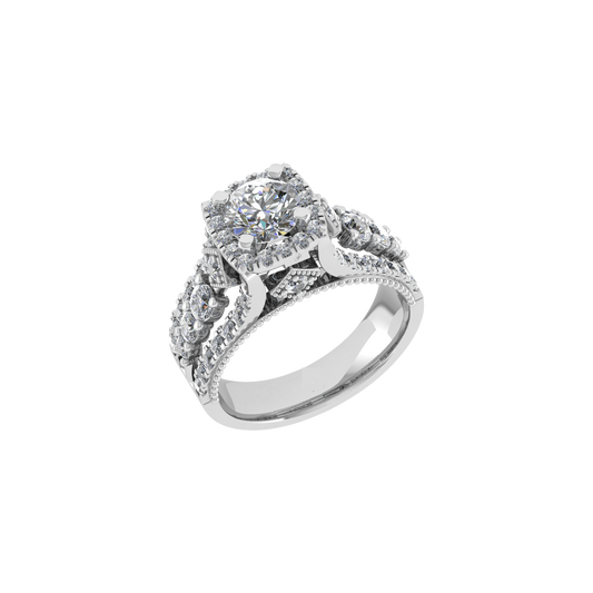 Sophisticated Design 18K Gold Diamond Ring  -  JN030609-R198