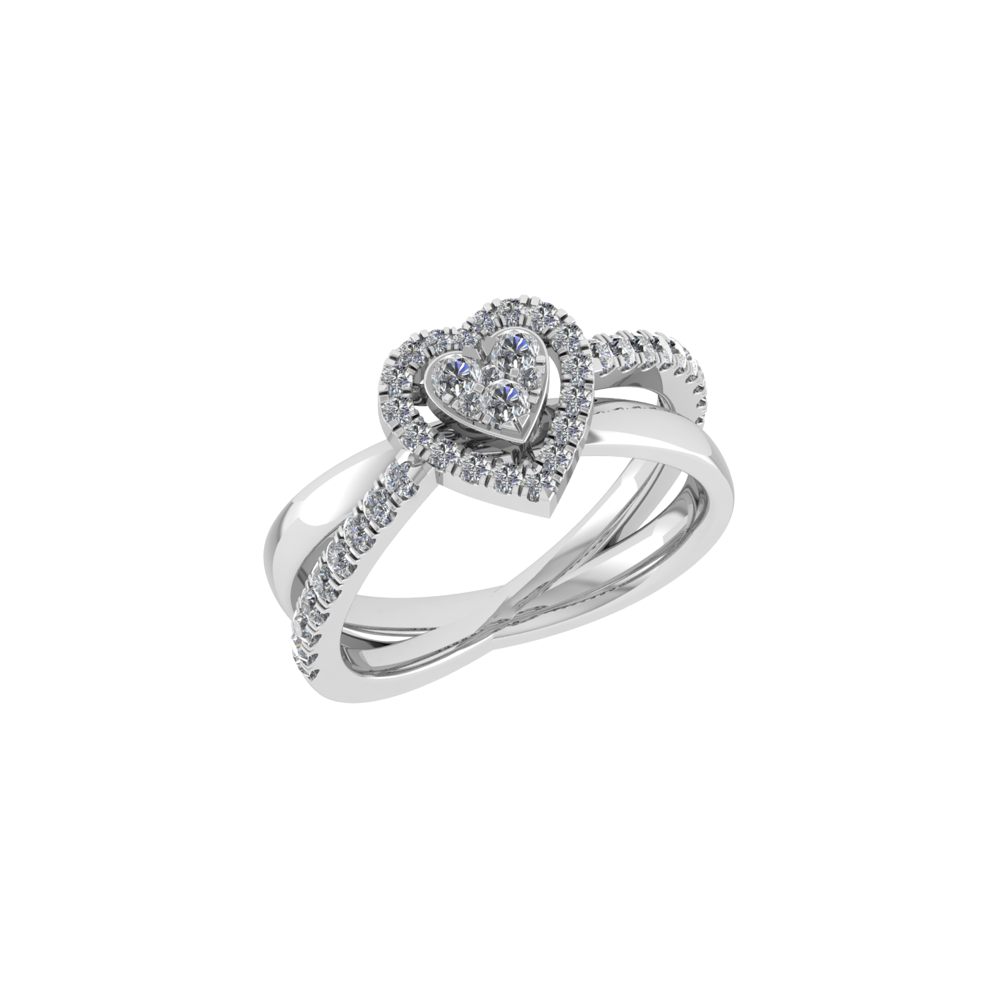 Heart Shape Beautiful 18K Gold Diamond Ring - JN030609-R161