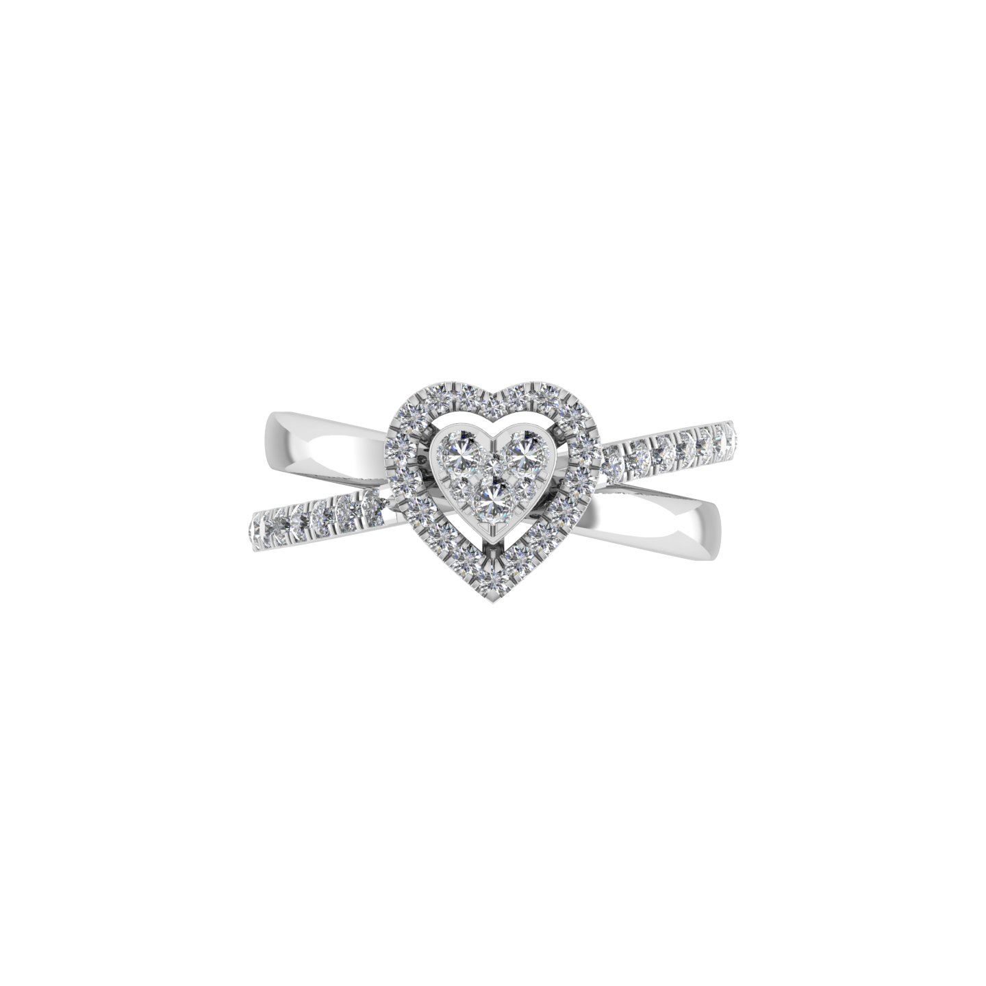 Heart Shape Beautiful 18K Gold Diamond Ring - JN030609-R161