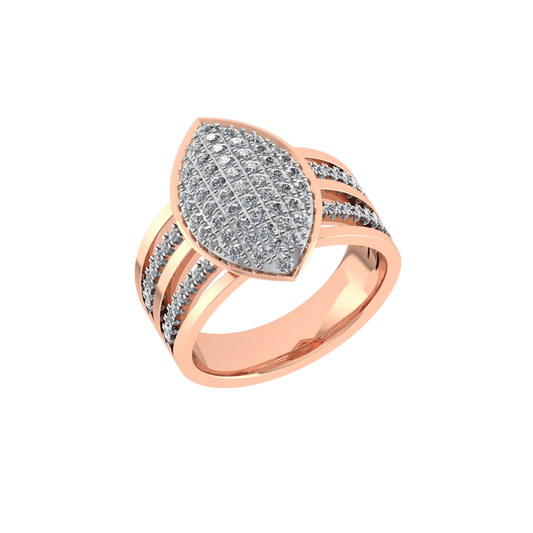 Solid 18K Gold Diamond Ring  -  JN030609-R163