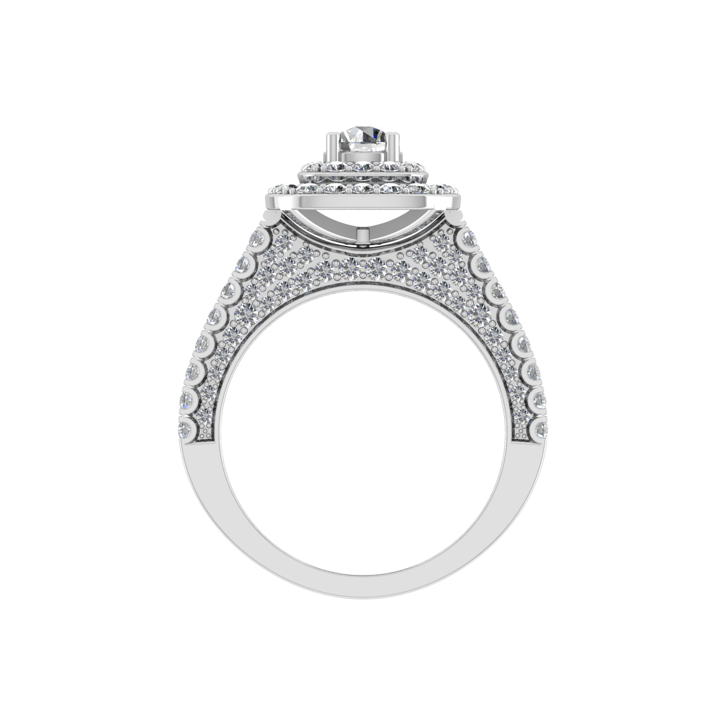 Sophisticated Design 18K Gold Diamond Stud Ring - JN030609-R189