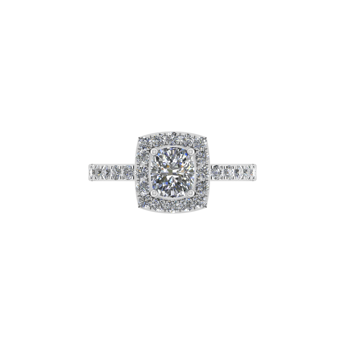 18K Gold Diamond Stud Engagement/Wedding Ring - JN030609-R172