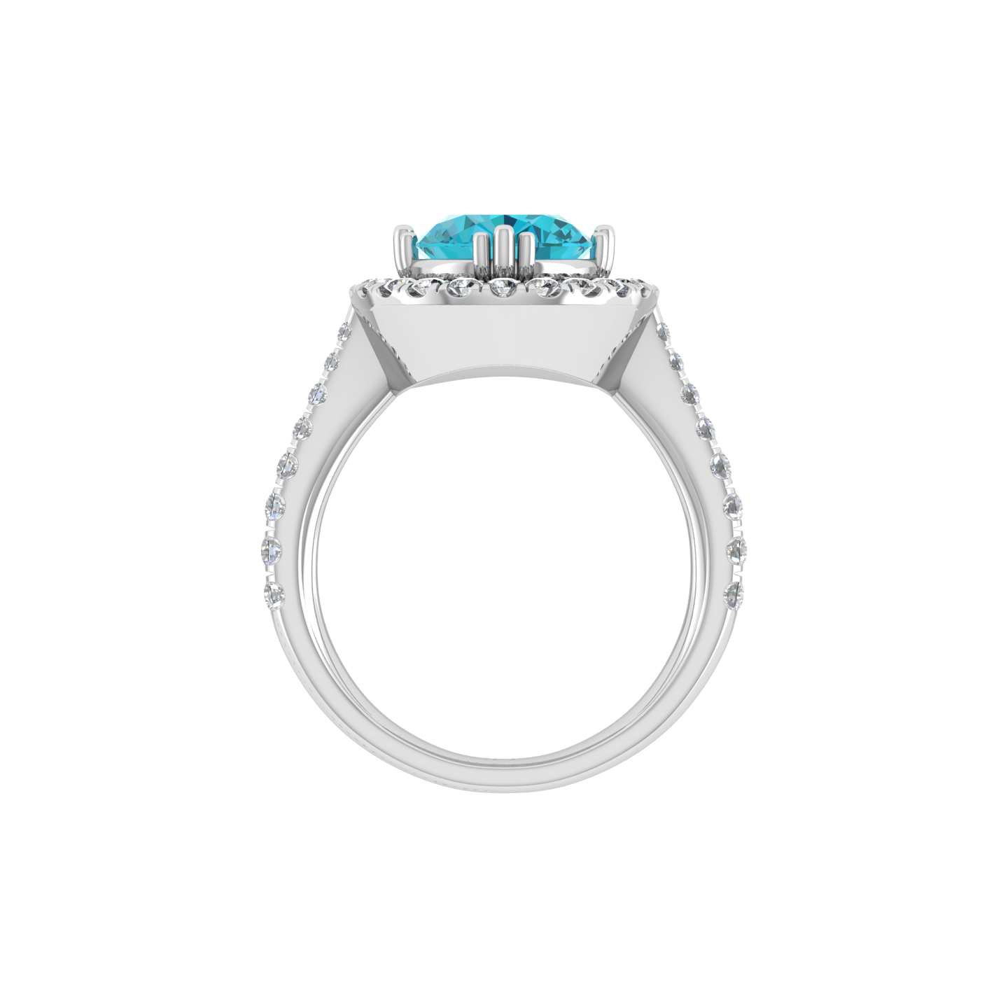 Royal Sophisticated Design 18K Gold Diamond Stud Ring - JN030609-R184