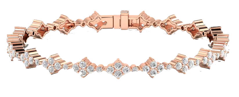 Beautiful 18K Gold Diamond Bracelet - JN030609-BR69