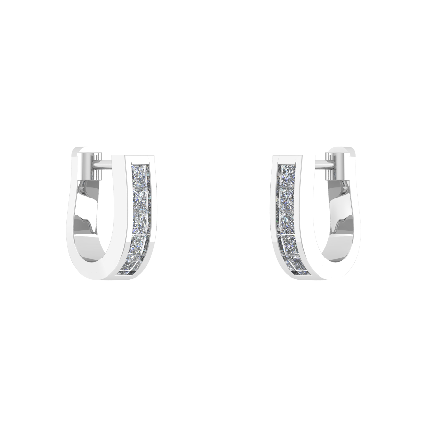 2.5 Ct Diamond 18K Gold Huggie Hoop Pave Set Earring - JN030609-ER29