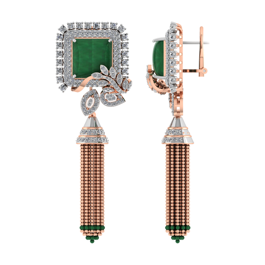 Elegant Designer Diamond Gold Earrings - JN030609-ER62