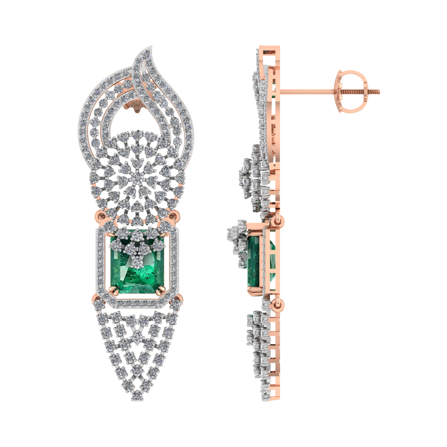 Elegant Design Diamond Gold Earrings - JN030609-ER63