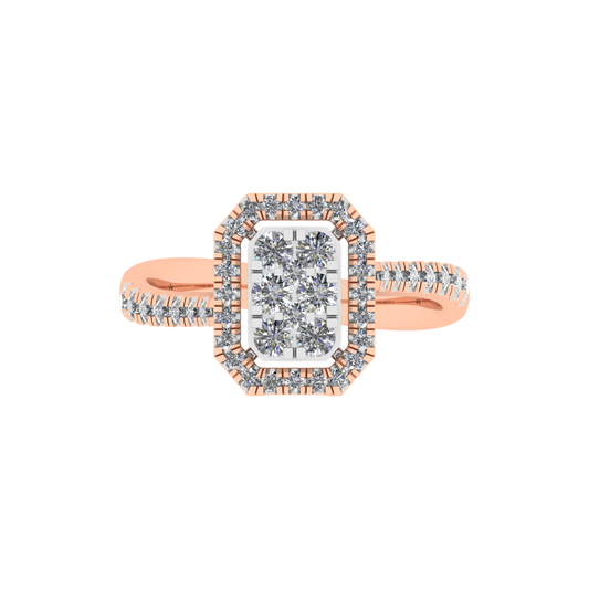 18K Rose Gold Diamond Ring  - JN030609-R100