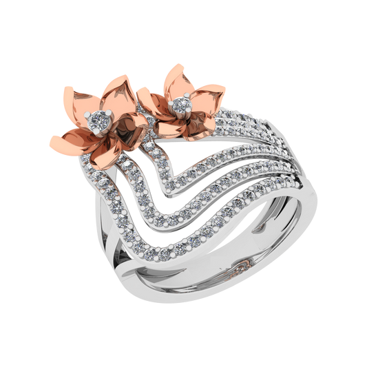 Beautiful 18K Gold Diamond Ring  -  JN030609-R212