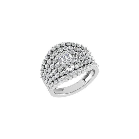 Sophisticated Design 18K White Gold Diamond Ring  -  JN030609-R117