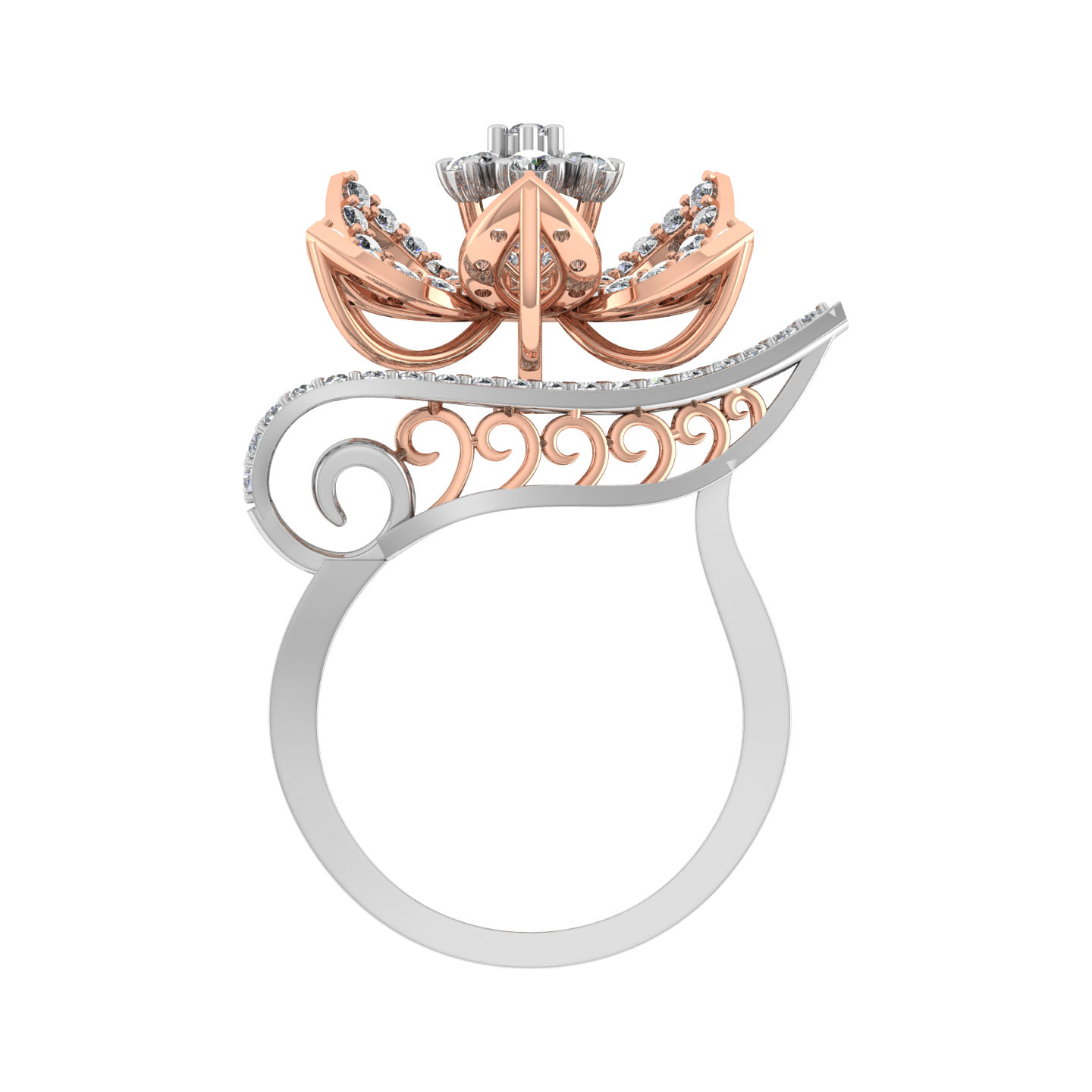 Elegant Beautiful 18K Gold Diamond Ring  - JN030609-R15