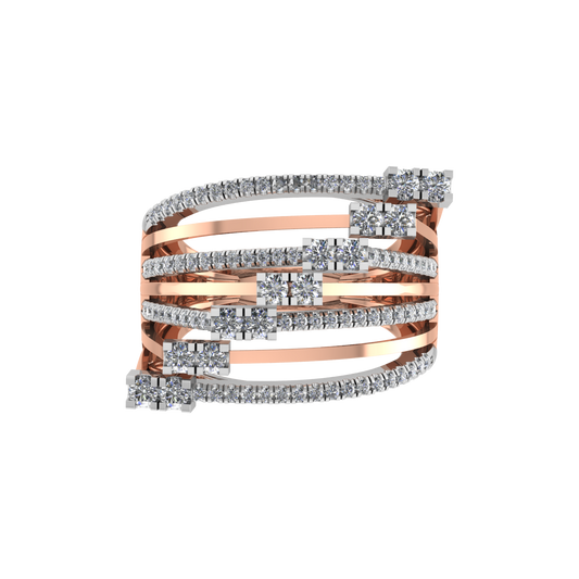 Graceful Design Beautiful 18K Gold Diamond Ring  -  JN030609-R17