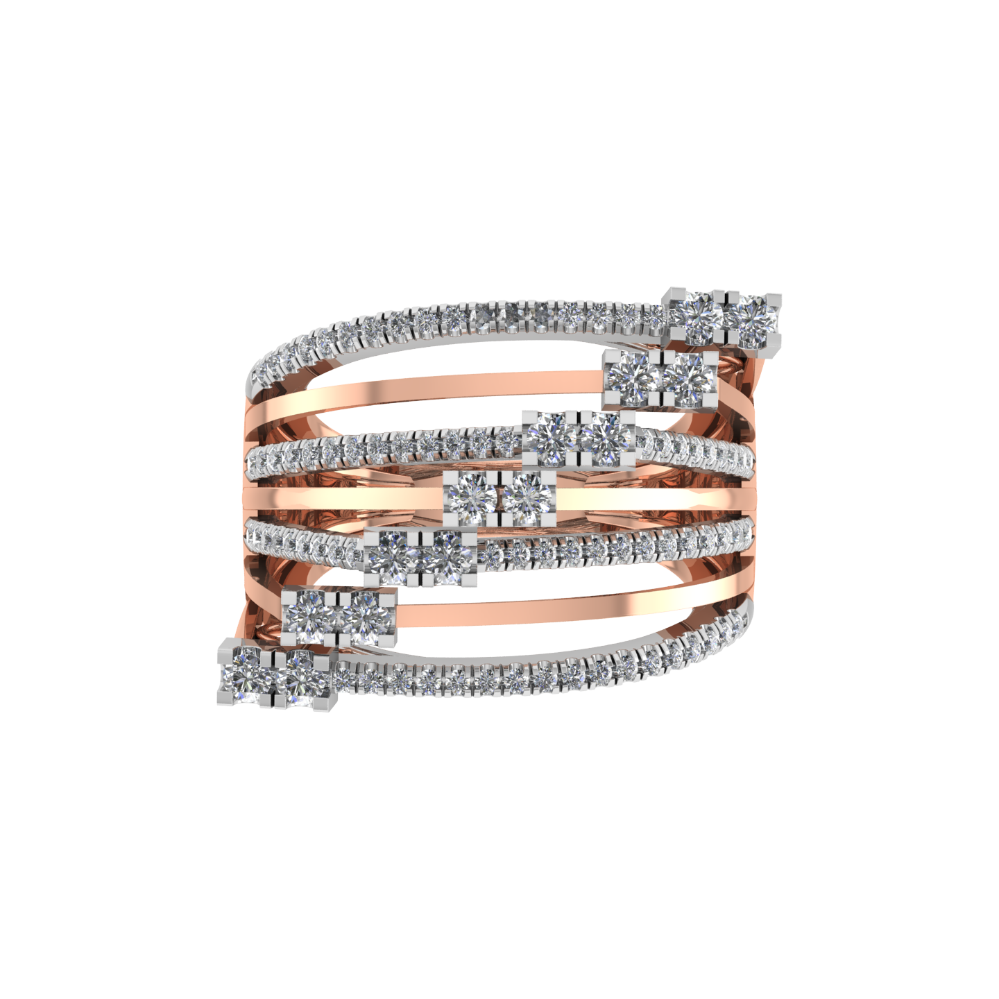 Graceful Design Beautiful 18K Gold Diamond Ring  -  JN030609-R17
