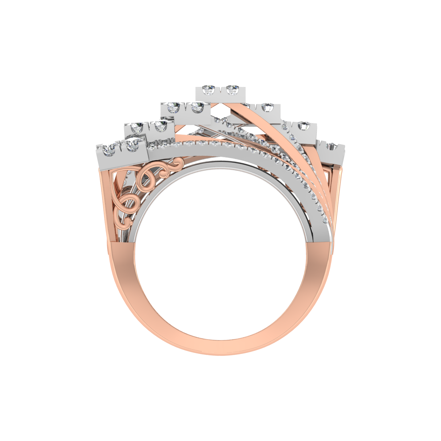 Graceful Design Beautiful 18K Gold Diamond Ring - JN030609-R17