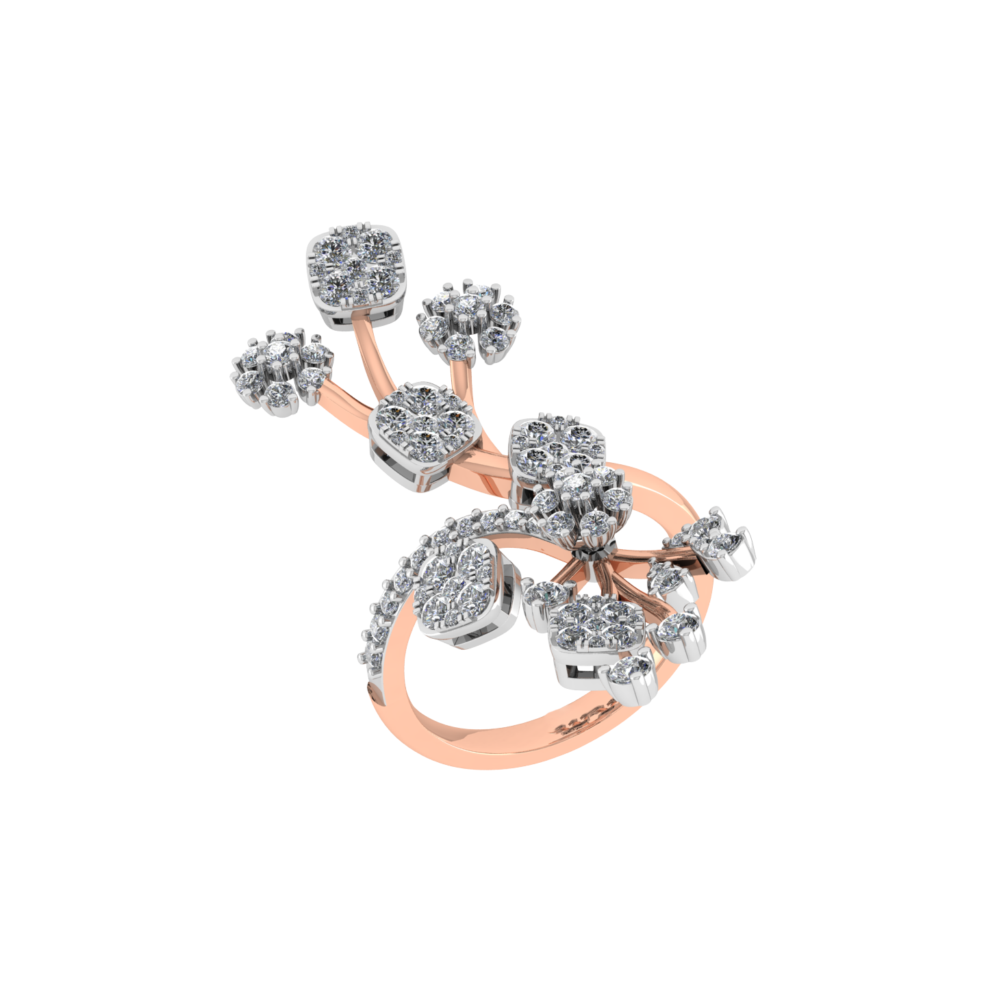 Trendy Beautiful 18K Gold Diamond Ring  -  JN030609-R18