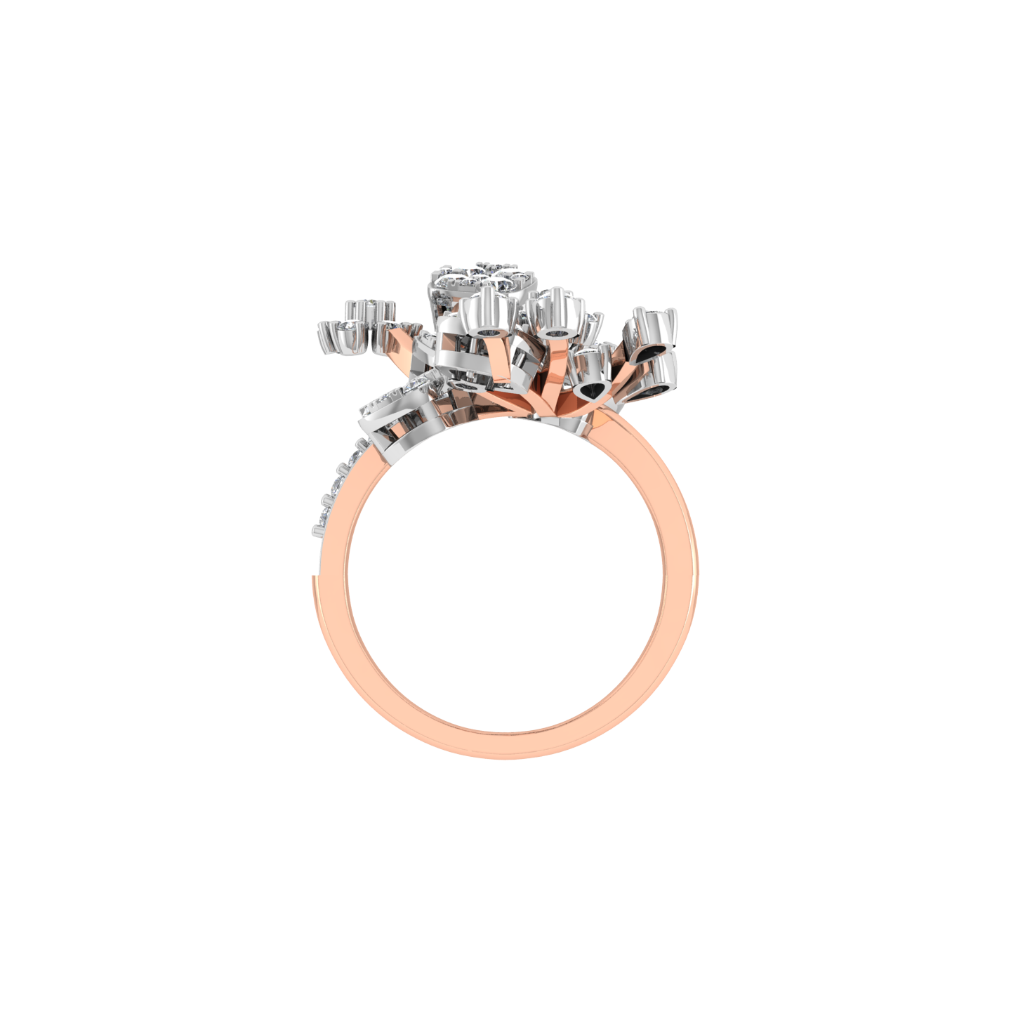 Trendy Beautiful 18K Gold Diamond Ring  -  JN030609-R18