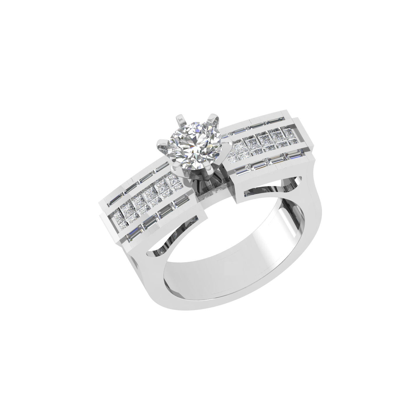 18K White Gold Diamond Ring - JN030609-R122