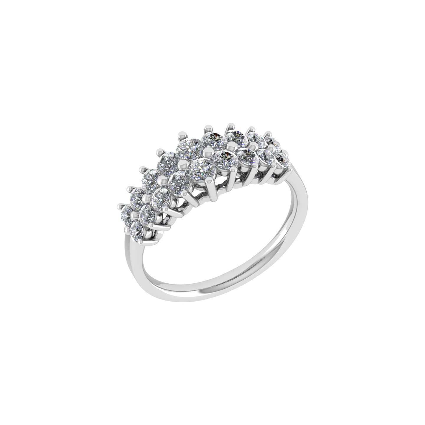 Elegant Luxury 18K White Gold Diamond Ring  -  JN030609-R125