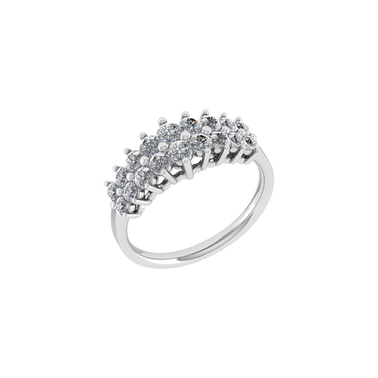 Elegant Luxury 18K White Gold Diamond Ring  -  JN030609-R125