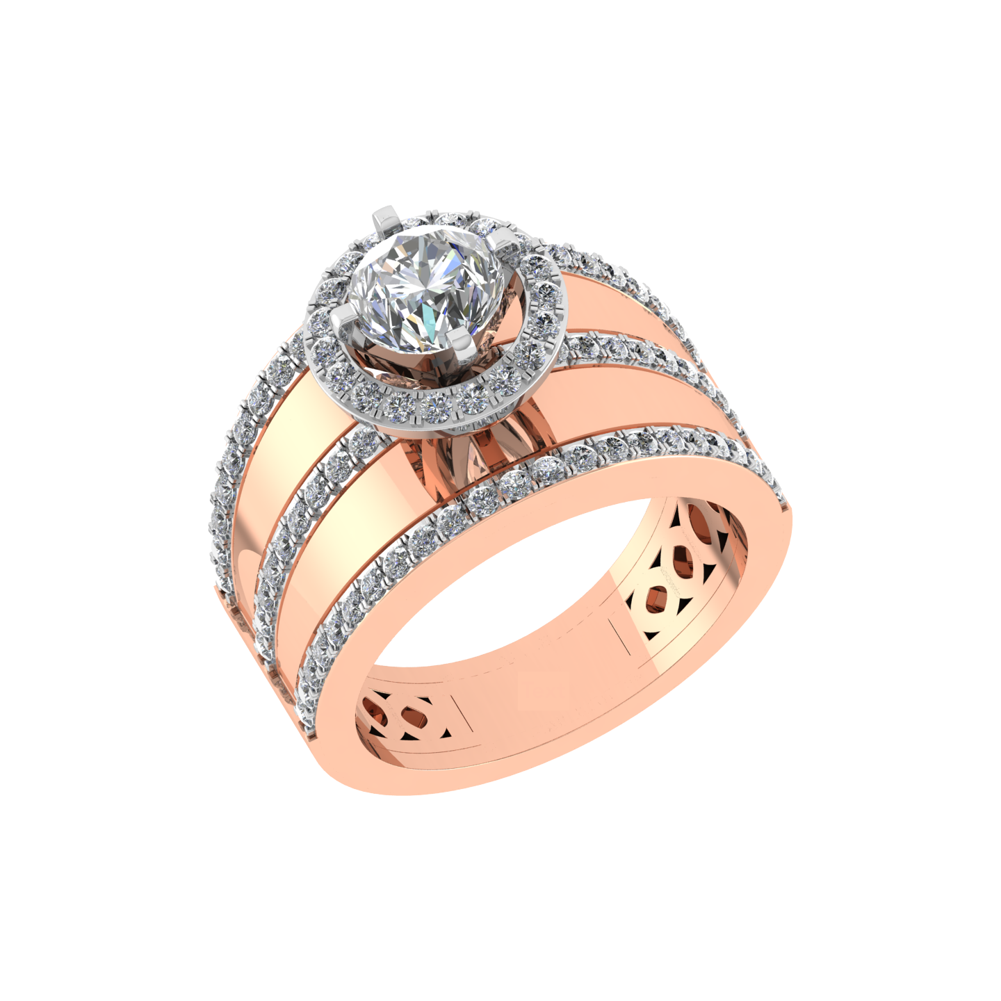 18K Rose Gold Diamond Ring - JN030609-R126