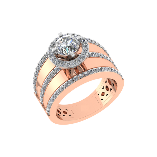 18K Rose Gold Diamond Ring  -  JN030609-R126