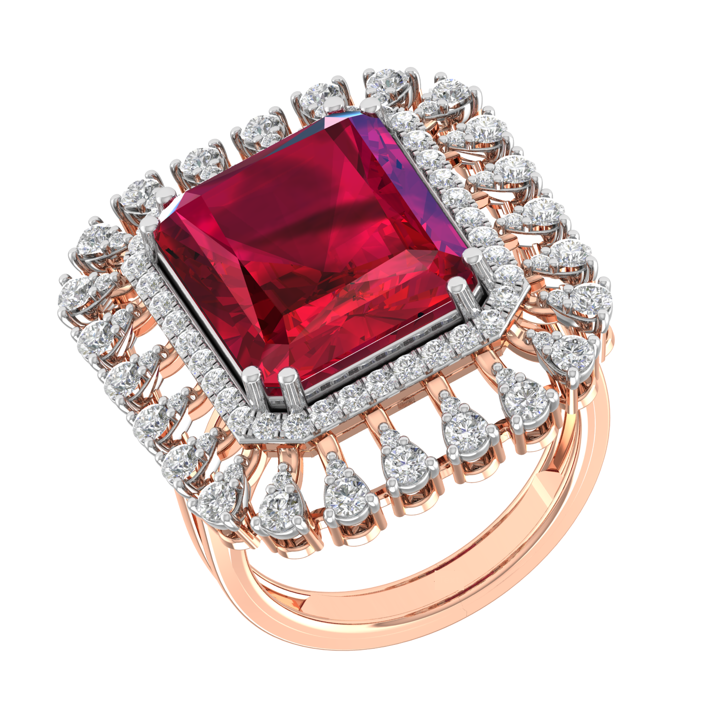 Elegant Luxury  18K Gold Diamond Ring  -  JN030609-R213