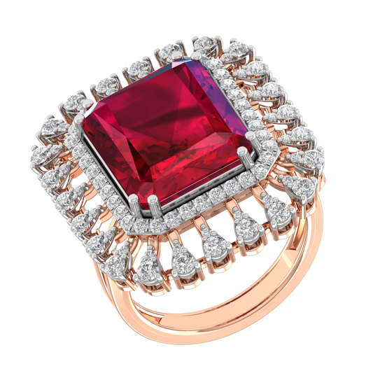 Elegant Luxury  18K Gold Diamond Ring  -  JN030609-R213