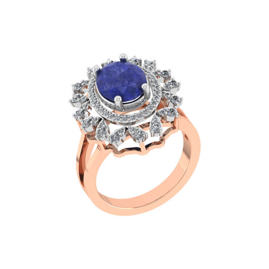Royal Design 18K Gold Diamond Ring  -  JN030609-R130