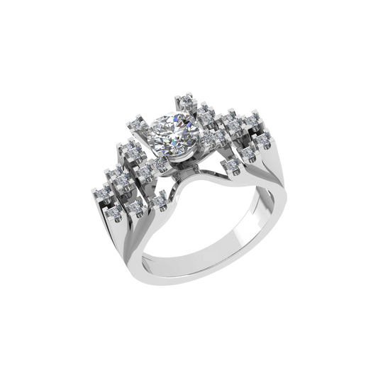 Beautiful Design 18K Gold Diamond Ring  -  JN030609-R136