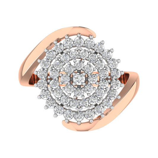 Trendy Beautiful 18K Gold Diamond Ring  - JN030609-R42