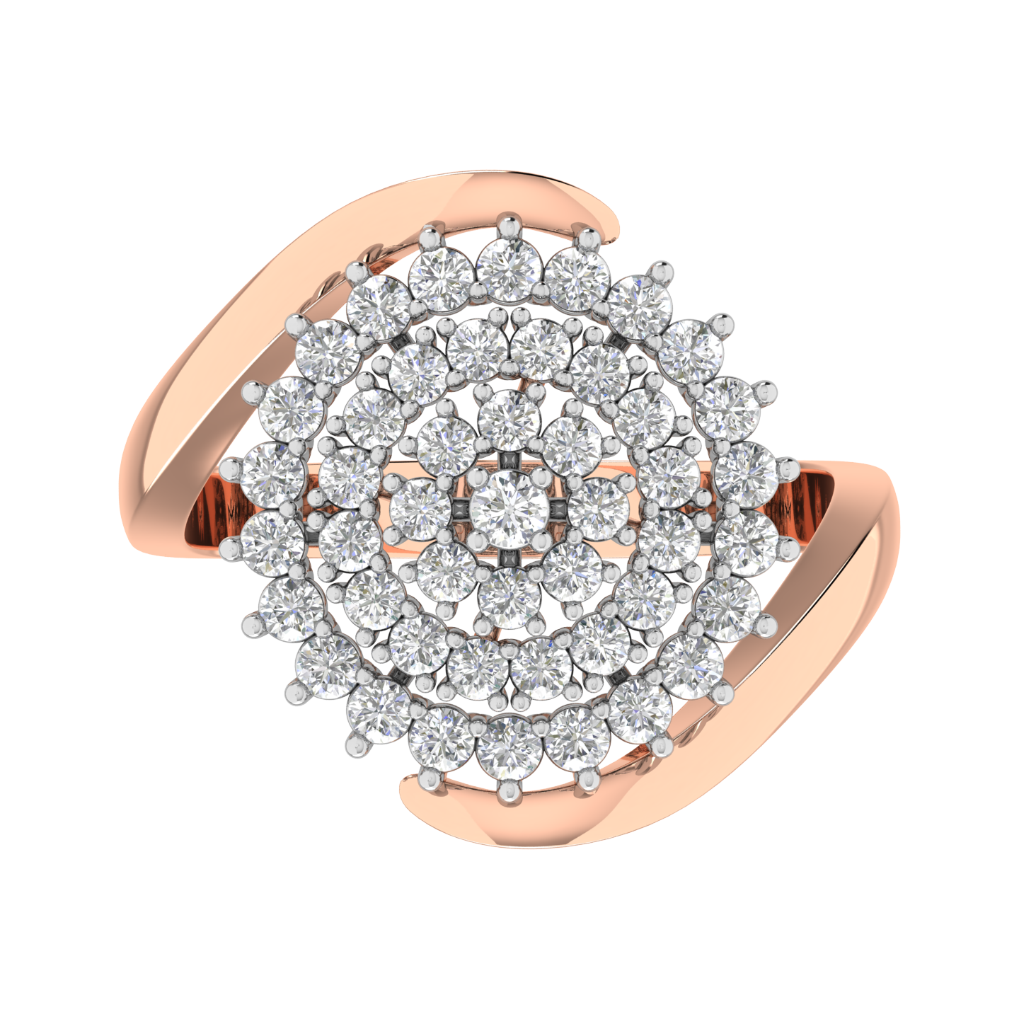 Trendy Beautiful 18K Gold Diamond Ring  - JN030609-R42