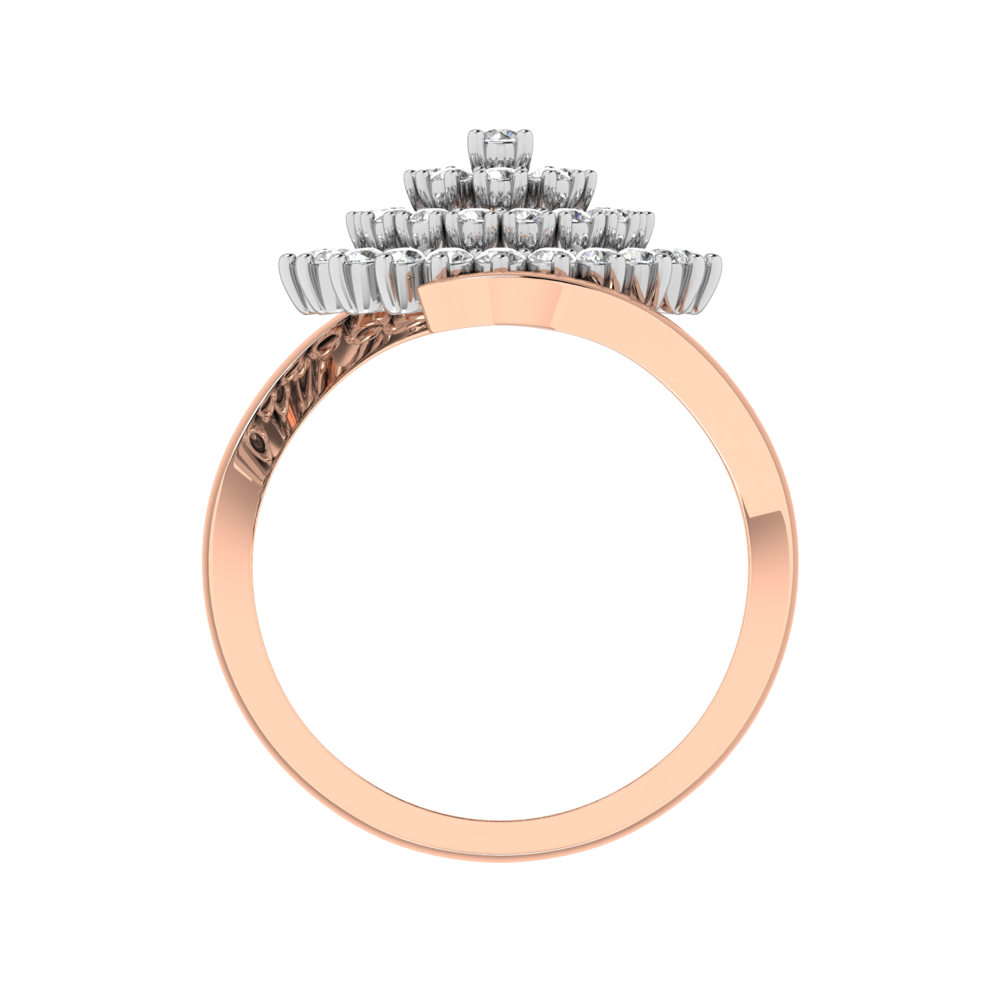 Trendy Beautiful 18K Gold Diamond Ring - JN030609-R42