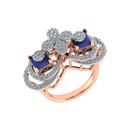 Beautiful Royal Design 18K Gold Diamond Ring  - JN030609-R77