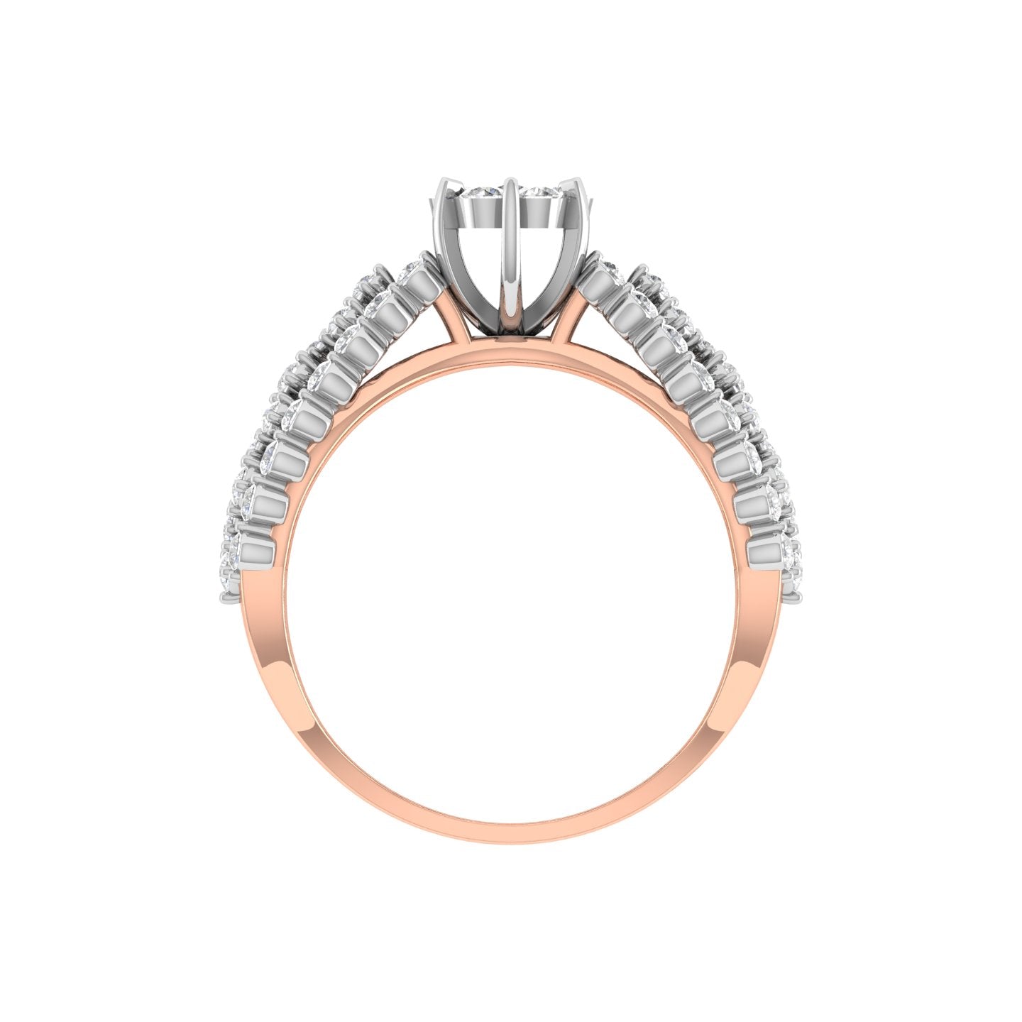 Beautiful Engagement 18K Gold Diamond Ring - JN030609-R90