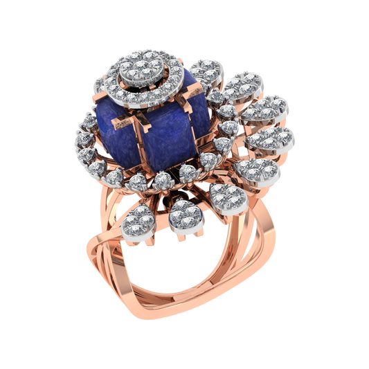 Graceful Custom 18K Gold Diamond Ring  - JN030609-R95
