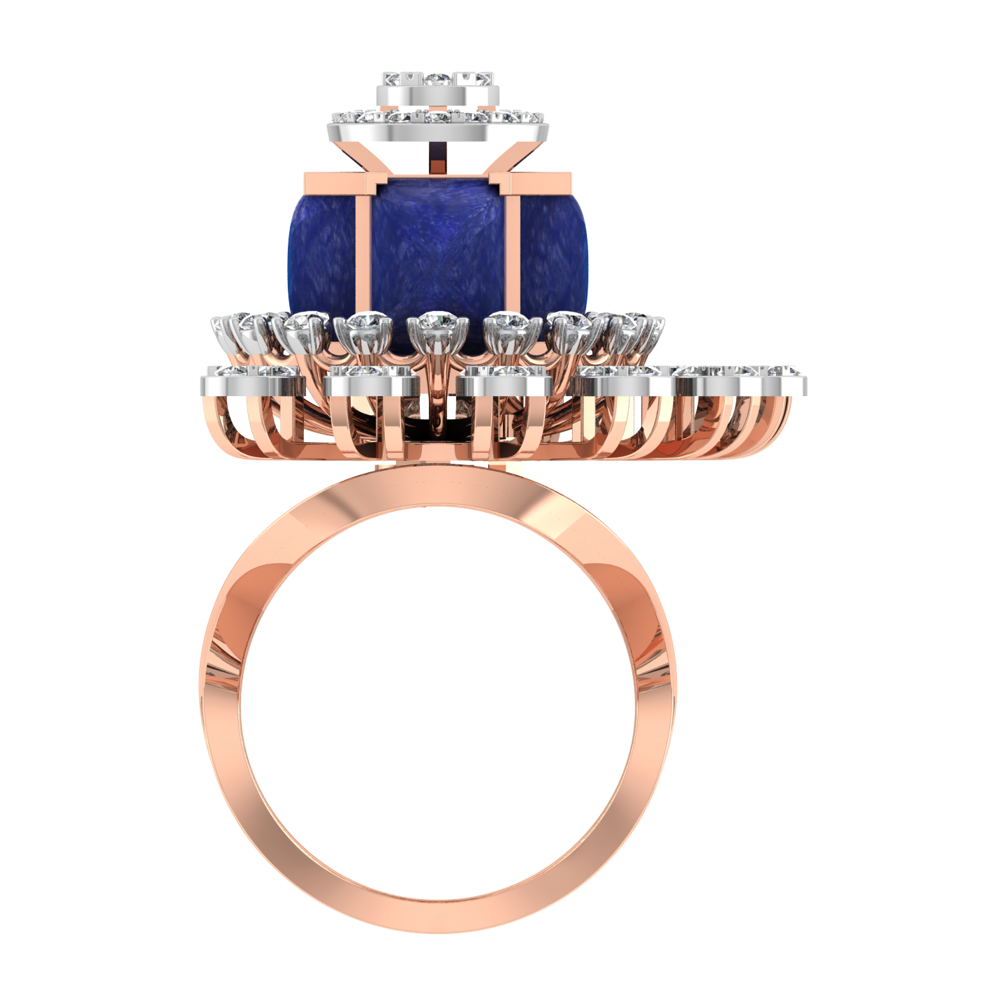 Graceful Custom 18K Gold Diamond Ring - JN030609-R95