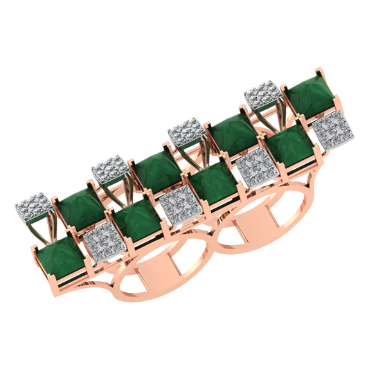 Custom Royal Design 18K Gold Diamond Ring  -  JN030609-R97