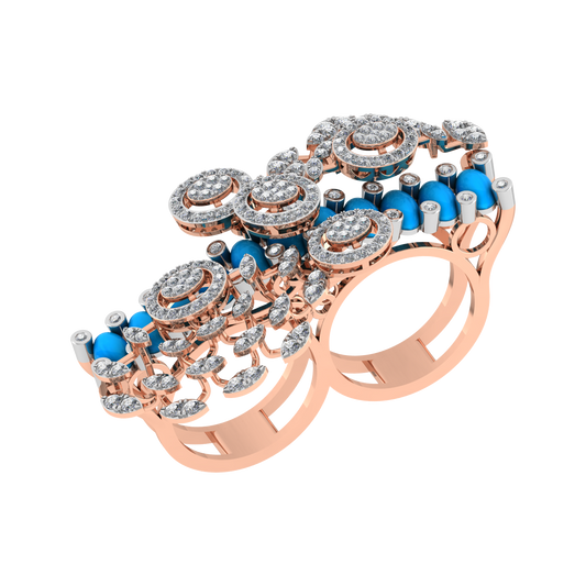 Royal Custom 18K Gold Diamond Ring  -  JN030609-R98