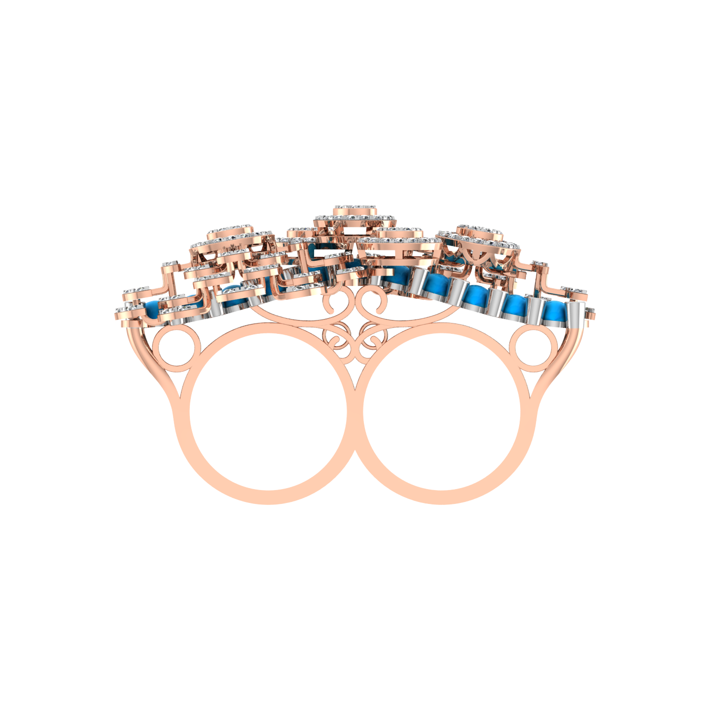 Royal Custom 18K Gold Diamond Ring - JN030609-R98