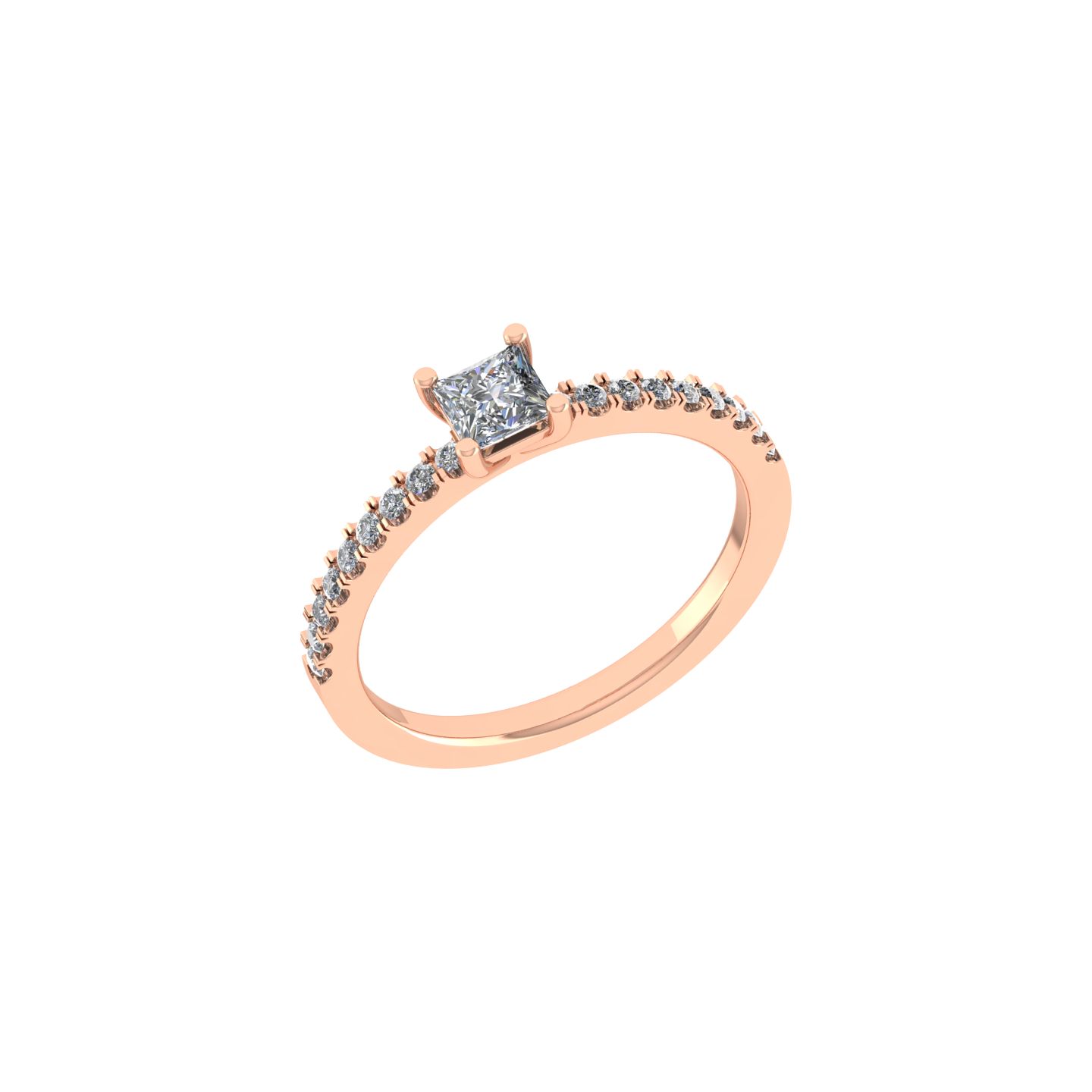 Beautiful 18K Rose Gold Diamond Ring - JN030609-R107