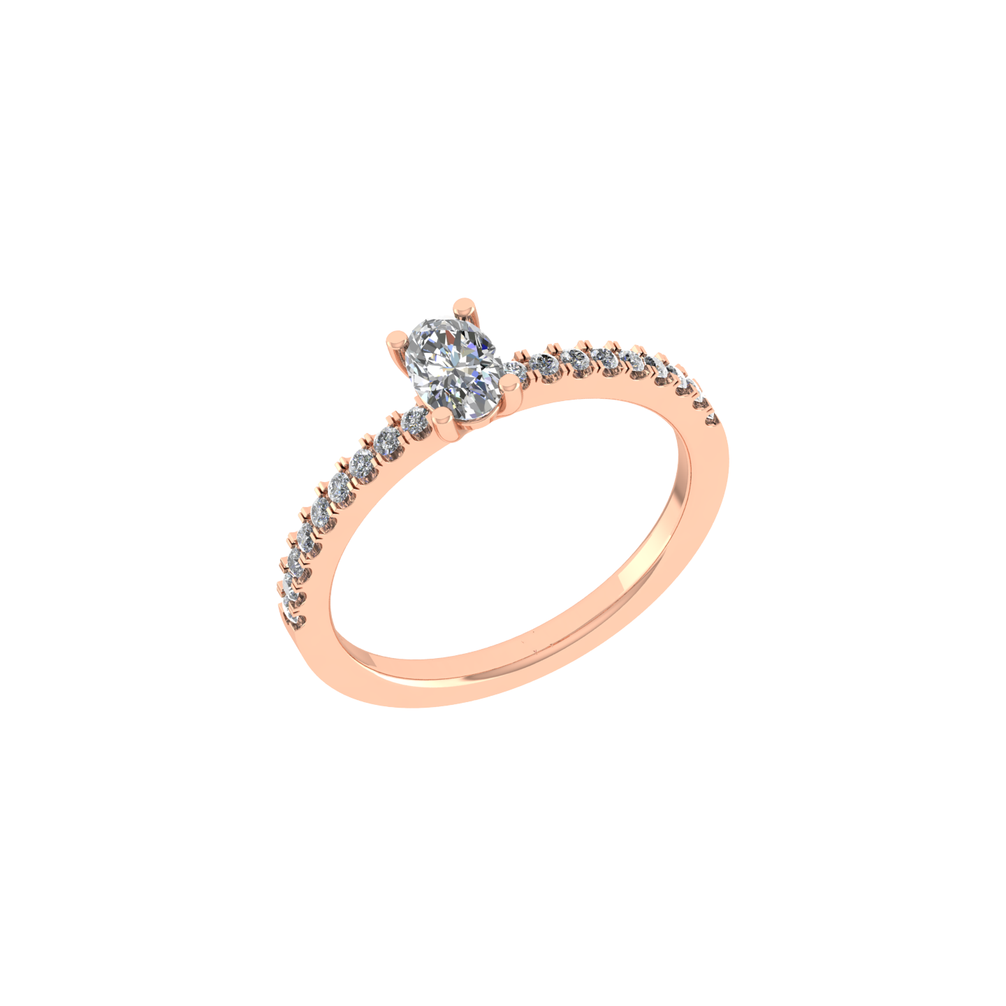 Elegant 18K Rose Gold Diamond Ring - JN030609-R109