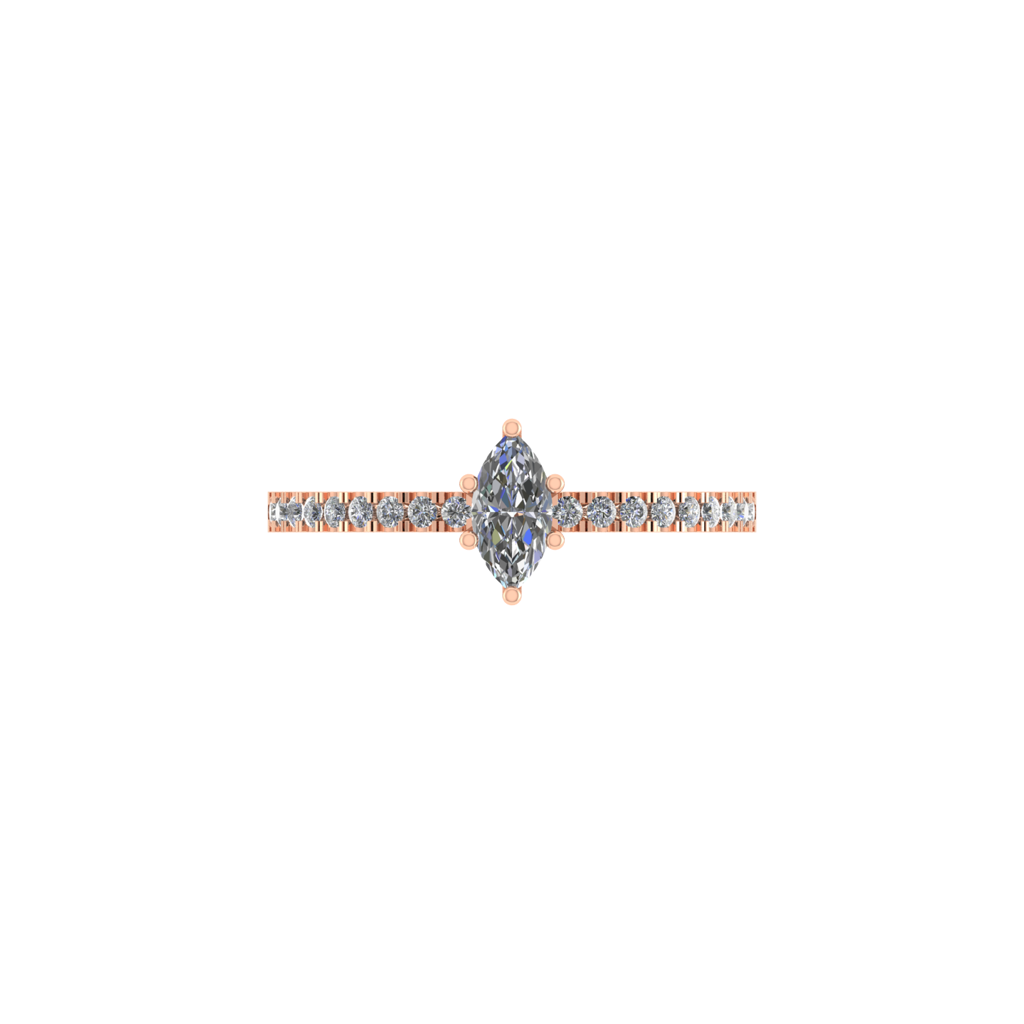 Beautiful 18K Rose Gold Diamond Ring - JN030609-R113
