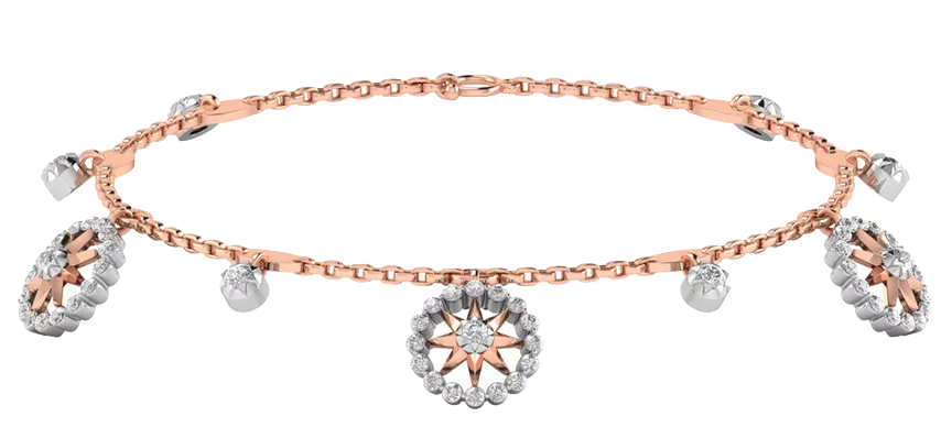 Beautiful 18K Gold Diamond Bracelet - JN030609-BR68