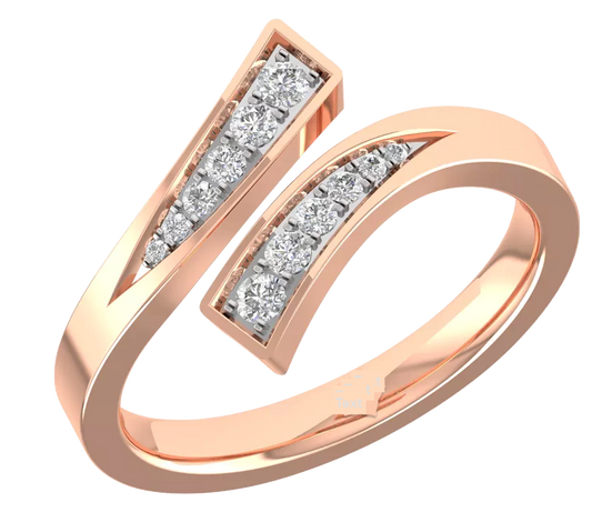 Trendy 18K Gold Diamond Ring  -  JN030609-R153