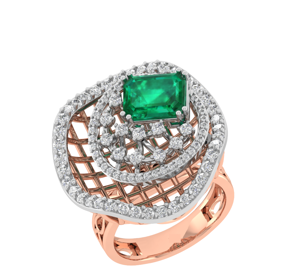 Graceful Design 18K Gold Diamond Ring  - JN030609-R101A